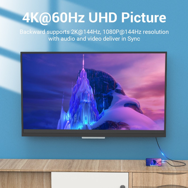 Cáp chuyển đổi Vention từ cổng USB Type C sang cổng DP 4K 60HZ