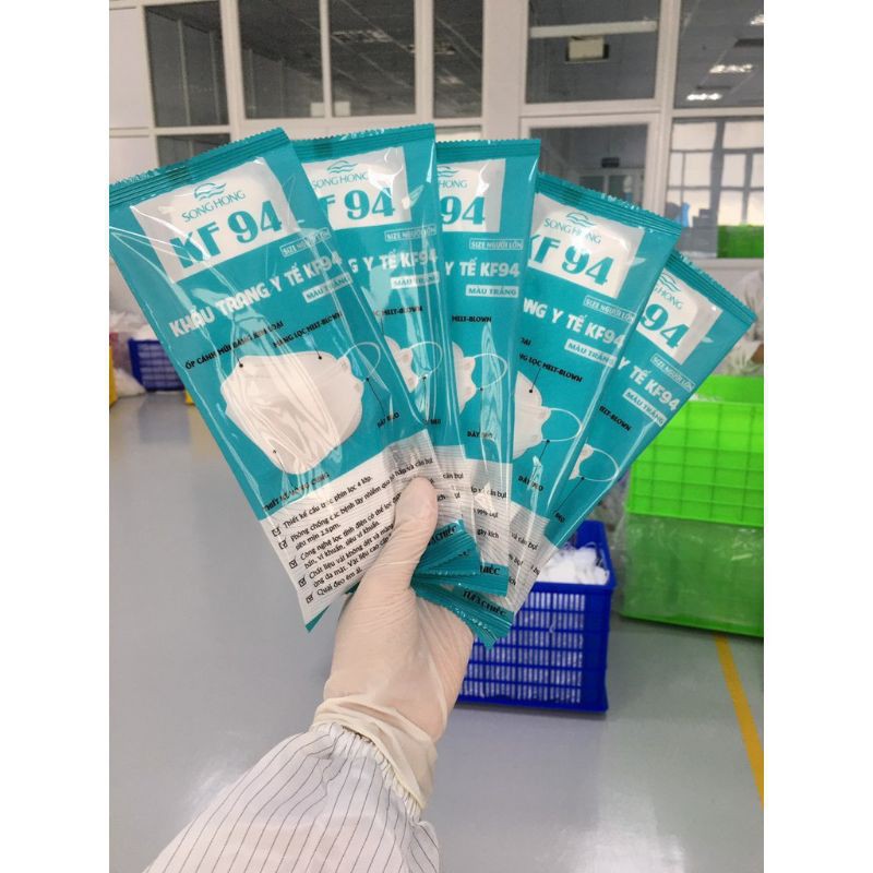 Khẩu trang KF94 Công ty may sông hồng đạt tiêu chuẩn FDA MỸ  chống bụi mịn và phòng bệnh dịch hiệu quả túi 3 cái .