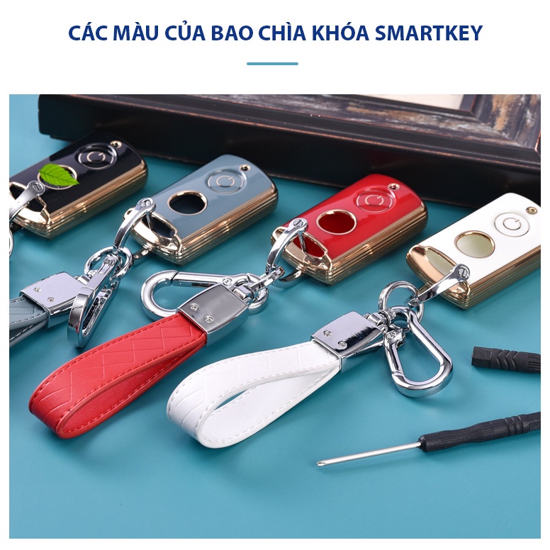 Ốp chìa khóa Smartkey Exciter 155, Grande, NVX, Janus, Latte kèm móc khóa thời trang