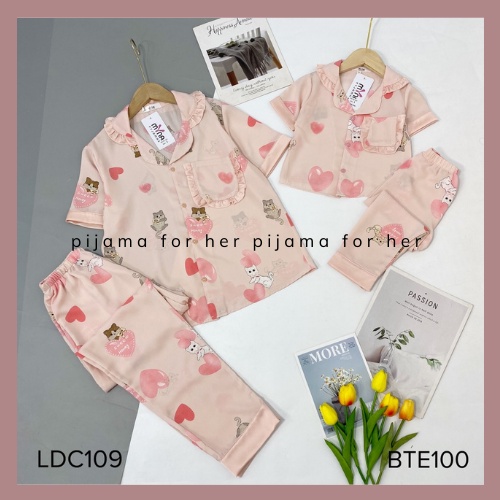 Bộ Mặc Nhà Pizama Chất Lụa Mango Pijama Mặc Đôi Cộc Tay Siêu Mềm Mịn