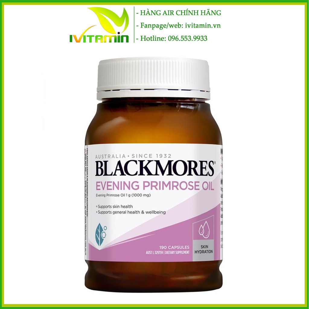 [Date 2024] Tinh dầu hoa anh thảo Evening Primrose Oil Blackmores Úc cân bằng nội tiết 125 viên 190 viên | Thế Giới Skin Care