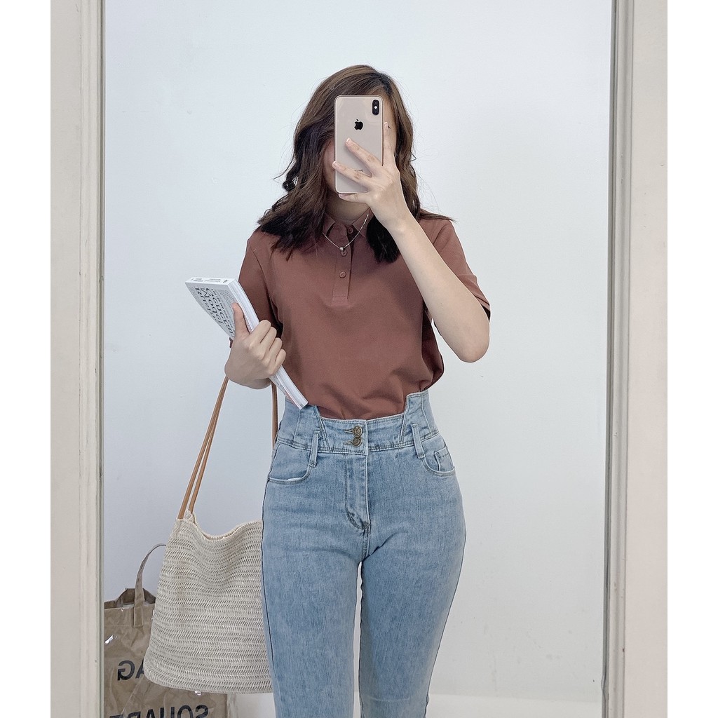 AT367 Áo thun Polo nữ, chất vải 100% co dãn thoáng mát tốt | BigBuy360 - bigbuy360.vn
