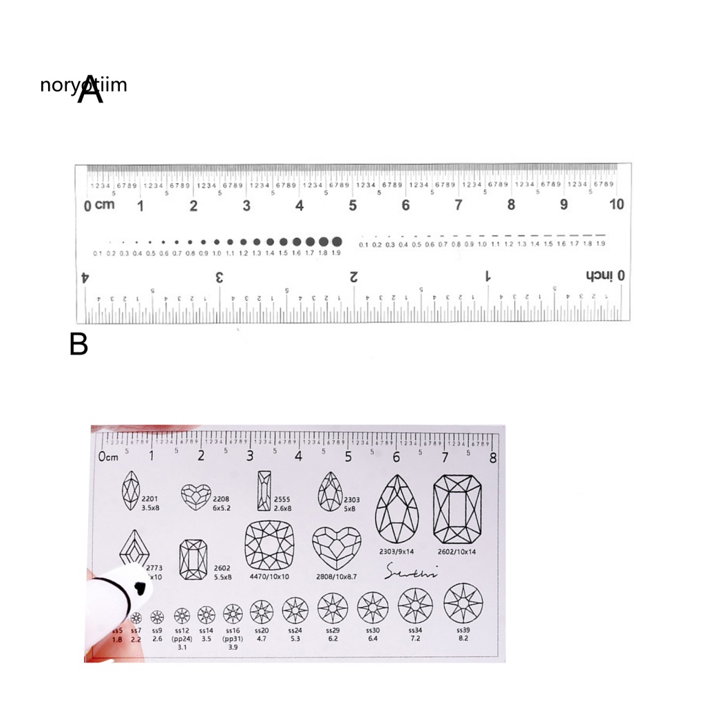 Bình Thường| Thước Đo Trang Trí Móng Tay 3D Trong Suốt Gọn Nhẹ Tiết Kiệm Sức Lực