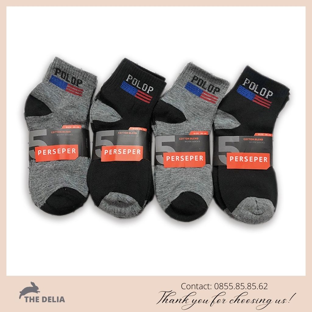 Combo 10 đôi tất, vớ nam cổ cao cotton co dãn chống hôi chân thấm mồ hôi thoáng mát