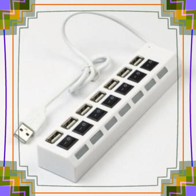 HoT Hub USB 7 port 2.0 I Chia USB 7 cổng 2.0 công tắc (MÀU TRẮNG) KM RE