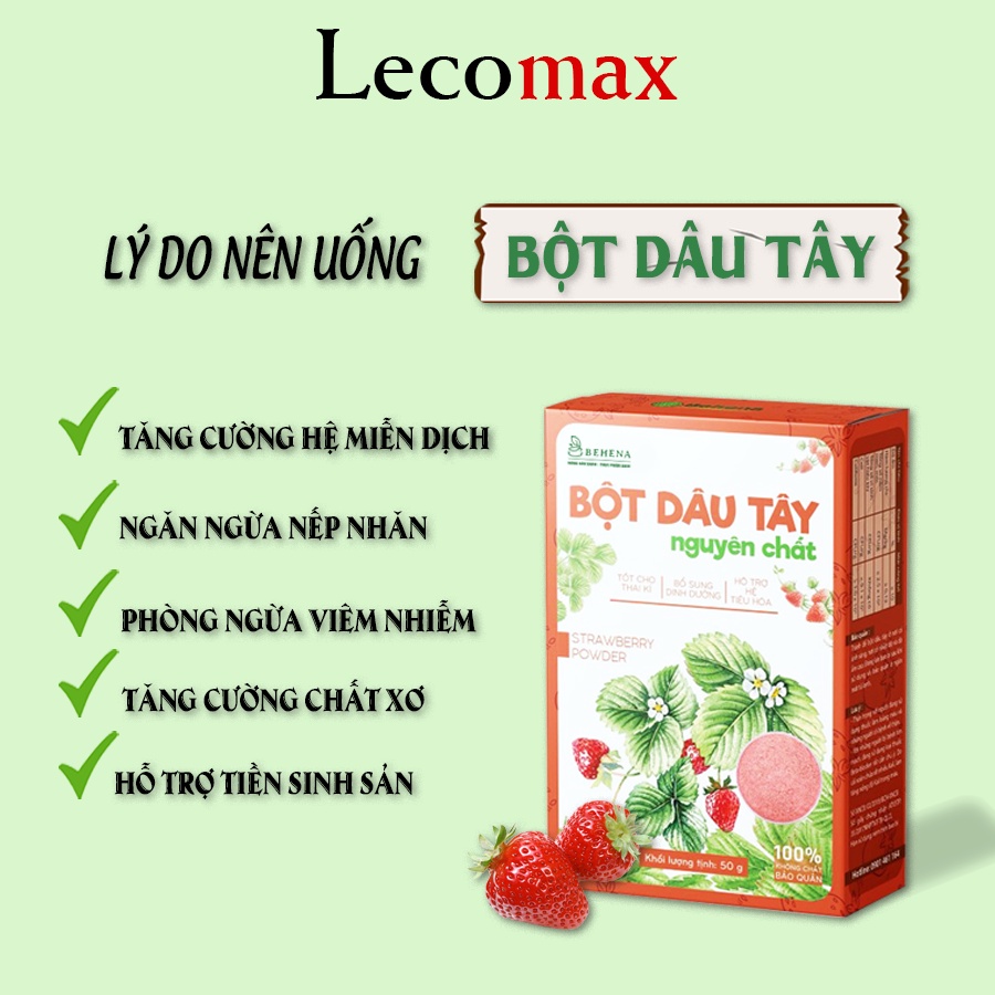 Bột dâu tây behena nguyên chất làm bánh sấy lạnh làm kẹo pha uống Lecomax LMB11