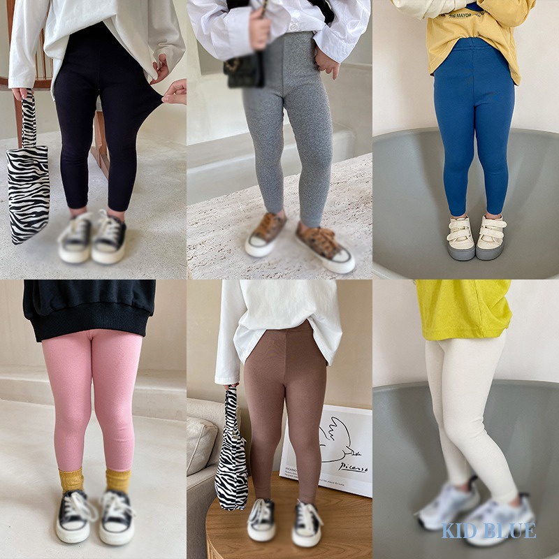 Quần Legging Len Màu Trơn Mềm Mại Ôm Dáng Phong Cách Hàn Quốc Cho Bé Gái