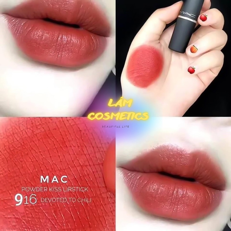 Son MAC 916 Devoted To Chili Màu Đỏ Gạch