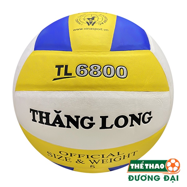 Quả Bóng Chuyền Thăng Long PU 6800 Chính Hãng Banh Chuyền Da PU Tặng Kim Bơm Lưới Đựng Bóng Thể Thao Đương Đại