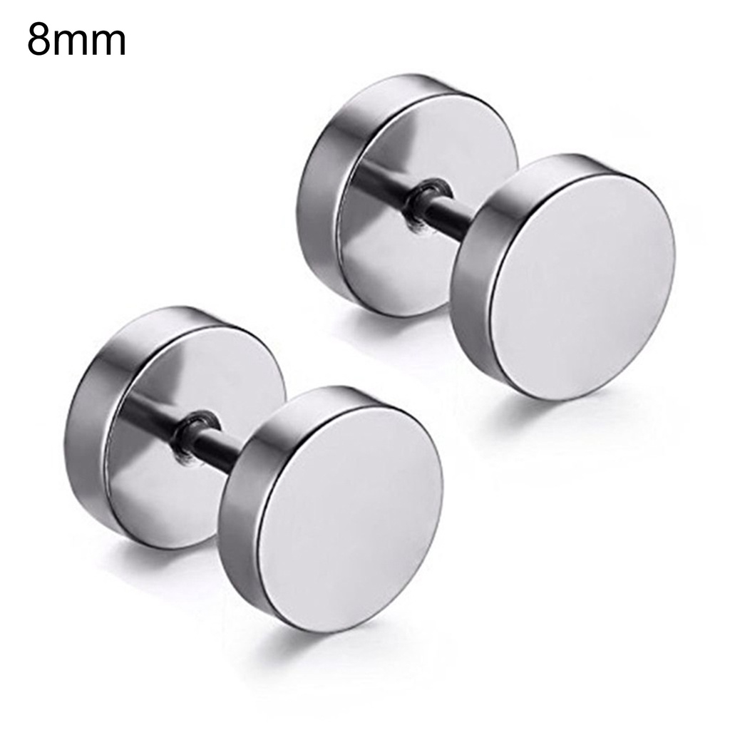 1 Cặp Khuyên Tai Nam Hình Quả Tạ Mạ Điện Thân Thiện Với Da Phong Cách Punk