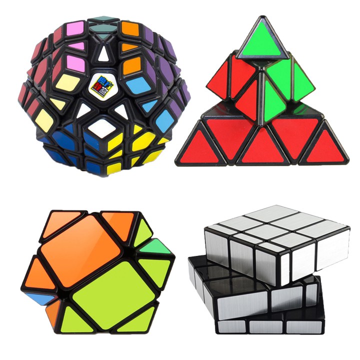 Combo 9 Rubik Viền Đen Sticker Cao Cấp Megaminx Pyraminx Skewb Square-1 Axis Windmill Fisher Mirror Mastermorphix