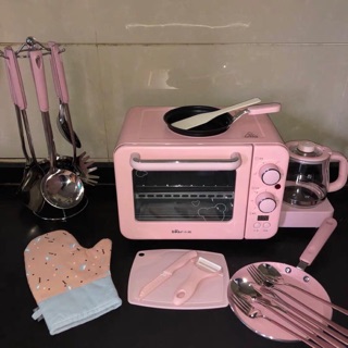 LÒ NƯỚNG 3IN1 MÀU HƯỜNG CUTE( ẢNH THẬT)