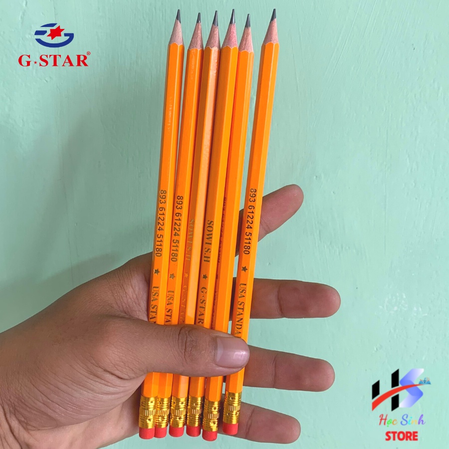 Hộp 12 cây bút chì đen thân gỗ GSTAR GS009 ( 2B - 3B - 4B - 5B - 6B )
