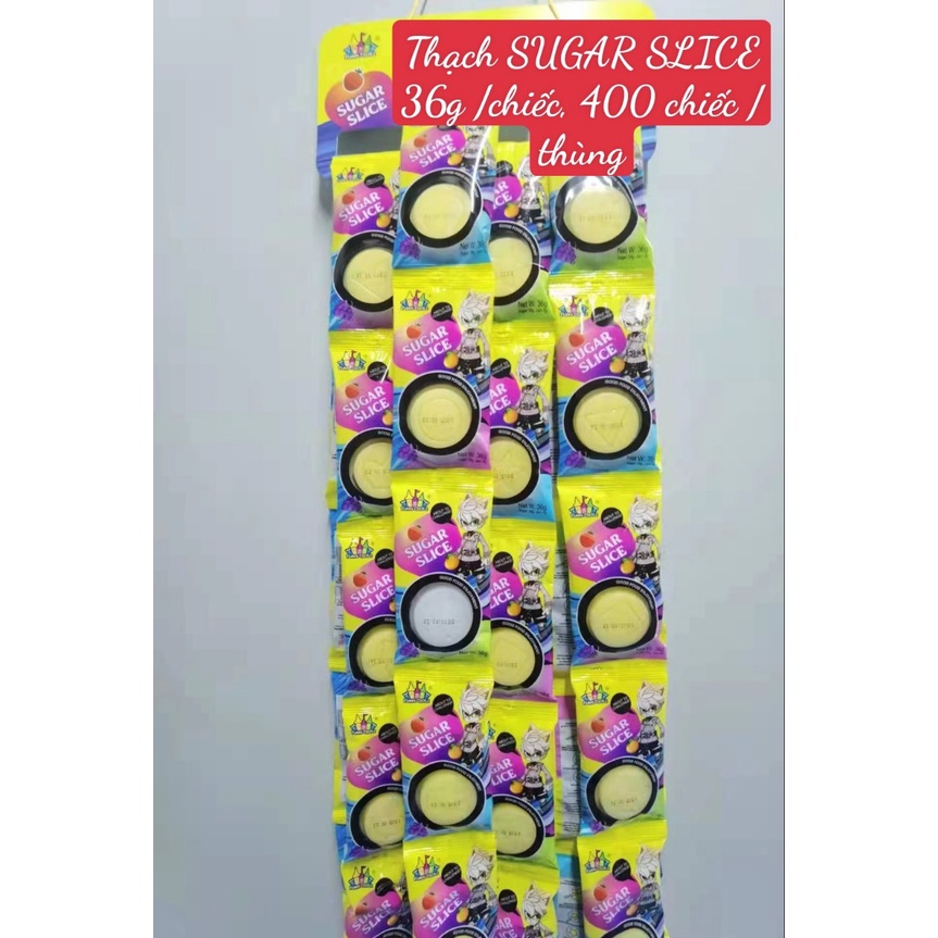 [ Quà tặng trẻ em ] Combo 50 gói Kẹo thạch Pudding SUGAR SLICE có nhân mứt kèm hình cắt ghép trò chơi