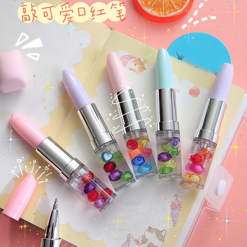 Bút Bi Cute- Bút Bi Nước Son Môi Mực Đỏ