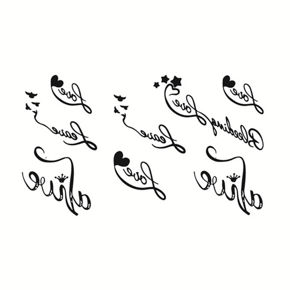 Hình dán giả xăm họa tiết chữ tiếng anh kích thước 106x60mm