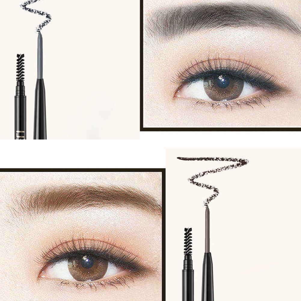 [Hàng mới về] Bút chì vẽ lông mày 2 đầu lâu trôi chống thấm màu đen/nâu/xám