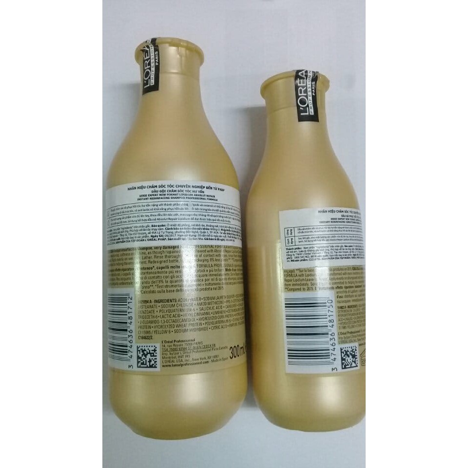 DẦU GỘI CHĂM SÓC TÓC HƯ TỔN   Serie Expert Absolut Repair Lipidium Shampoo 300ml