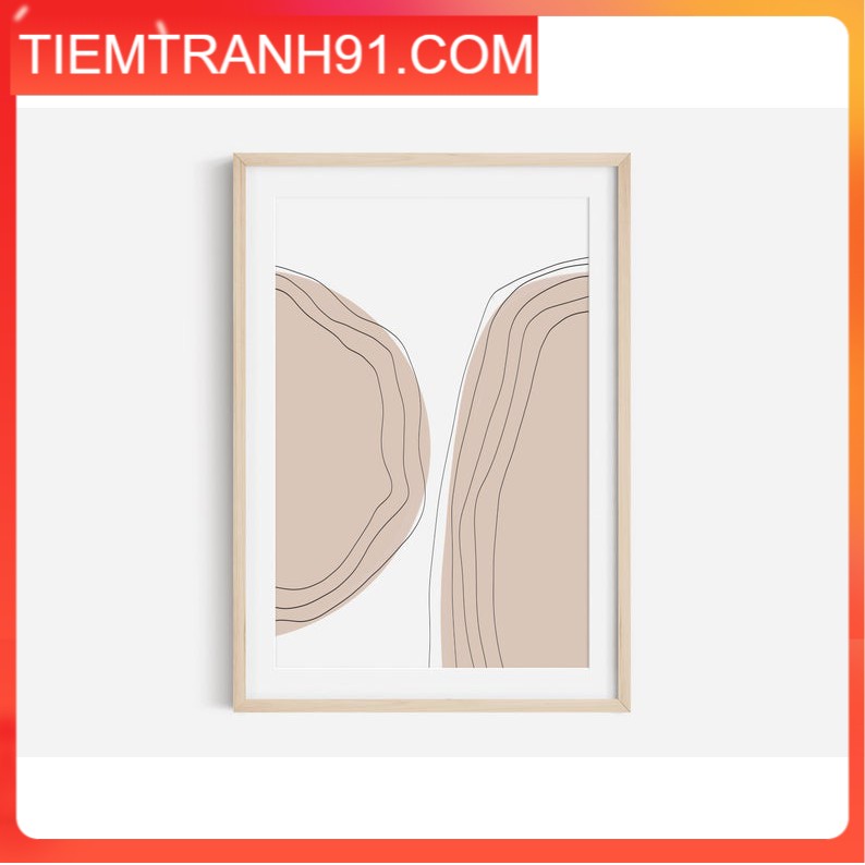 Tranh in cao cấp | Tranh nghệ thuật trừu tượng - Neutral Abstract Art Print, Shape Abstract Art 02