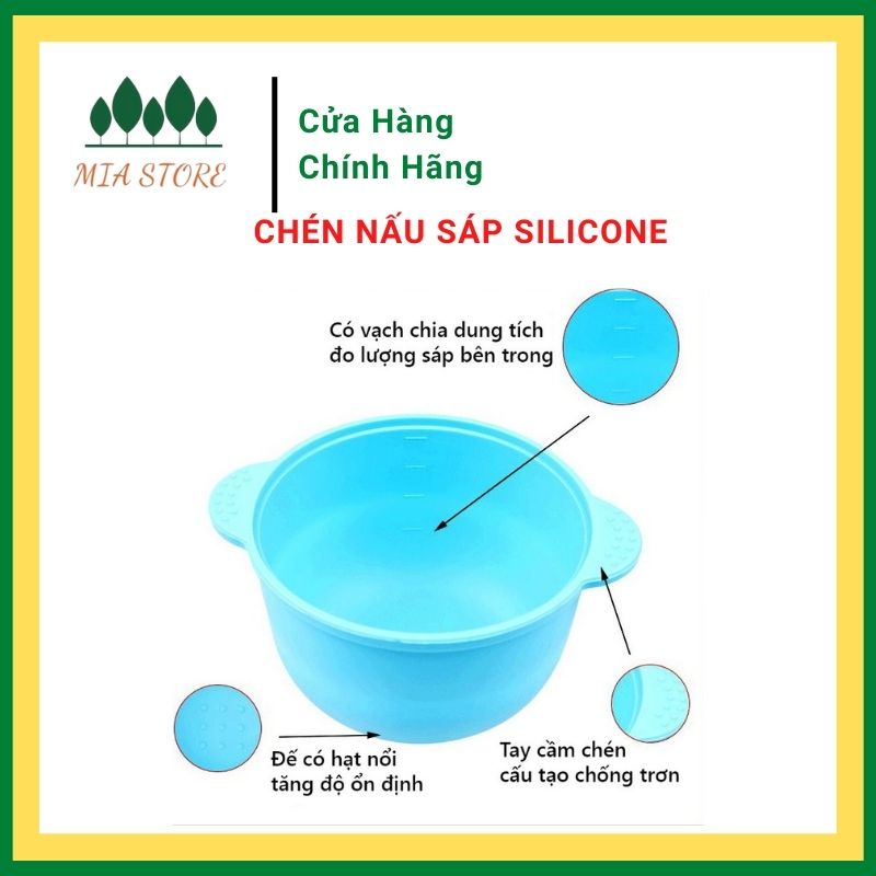 Chén nấu sáp silicon siêu chịu nhiệt vệ sinh dễ dàng tiện lợi chén silicon thay thế nồi nấu sáp màu ngẫu nhiên