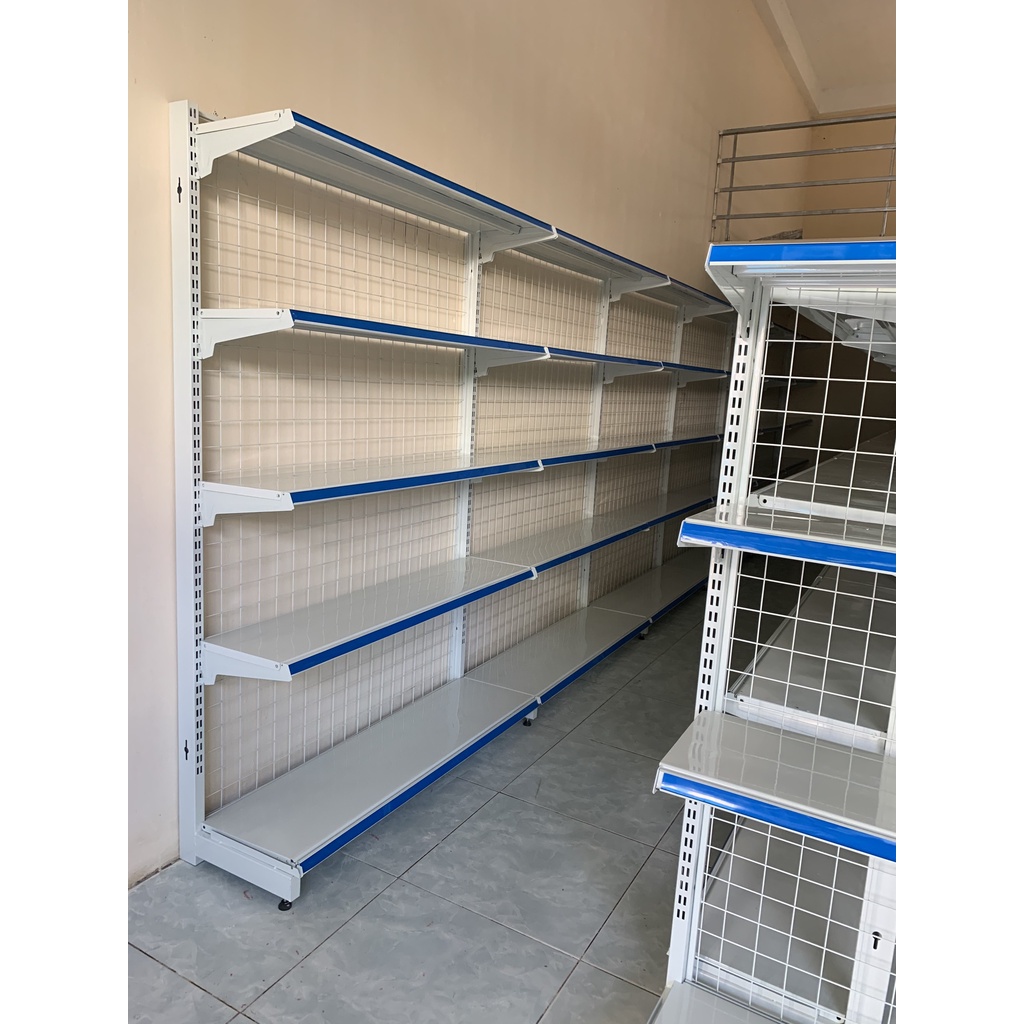 Kệ siêu thị đơn 1 mặt dài 70cm x rộng 40cm x Cao 120cm x 3 tầng