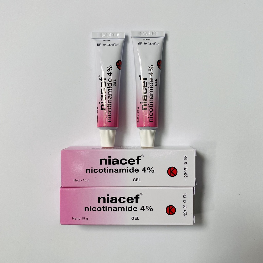 Niacef gel (15g) kem dưỡng trắng sáng da, niacinamide 4% thu hồi lỗ chân lông, kiềm dầu, cấp ẩm, phục hồi