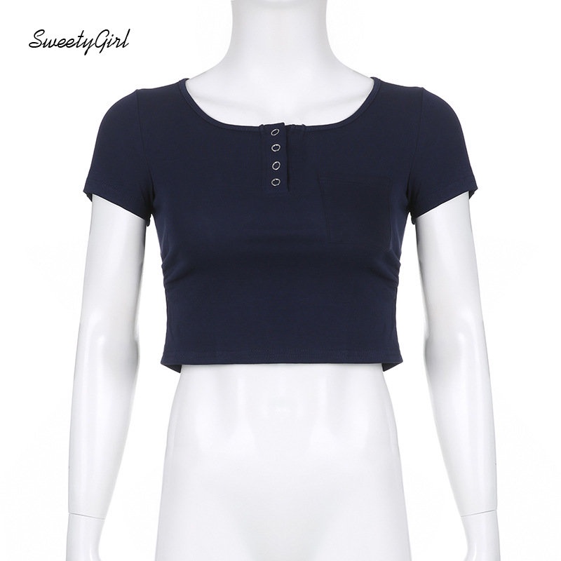 MsMona Áo Thun Tay Ngắn Cổ Tròn Màu Trơn Dáng Ôm Thời Trang 2022 Dành Cho Nữ