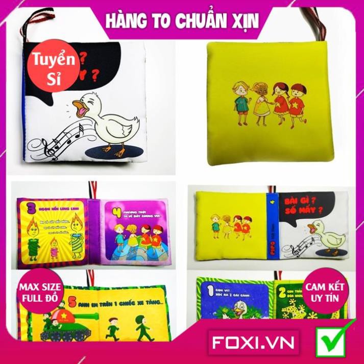 [FREESHIP HÀNG ĐẸP] Sách vải song ngữ Thông minh Foxi kích thích Ngũ quan giúp bé tăng Trí tưởng tượng-Dễ dàng vệ sinh