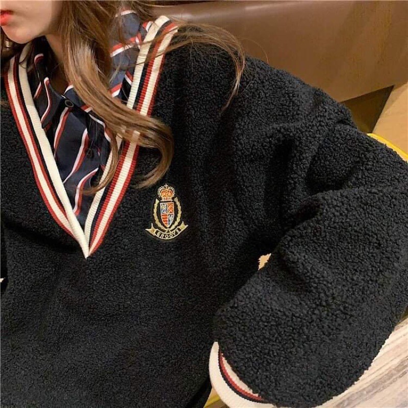 áo lông phối cổ sơ mi hotren⚡️FREESHIP EXTRA⚡️