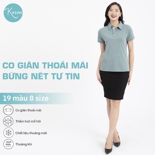 Áo thun nữ cổ trụ size thường - Màu xanh rêu