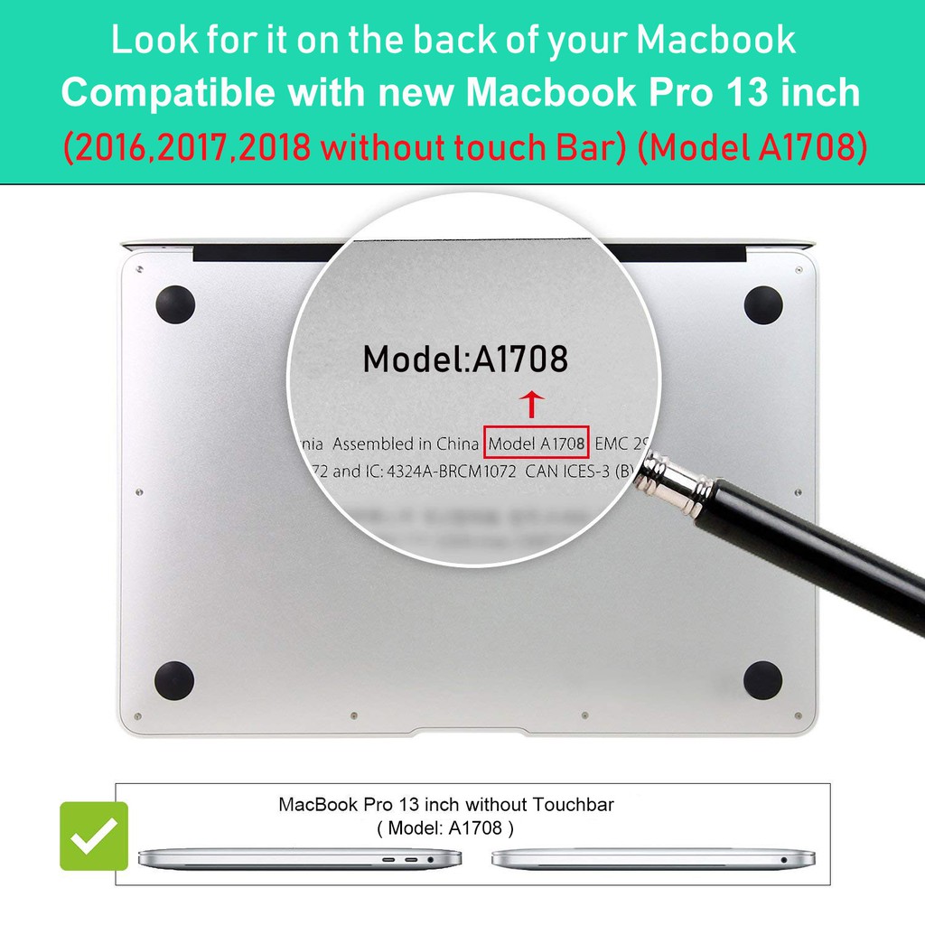 Ốp Lưng Cứng Màu Nhám Bảo Vệ Cho 2017 Macbook Pro 13 Inch A1708