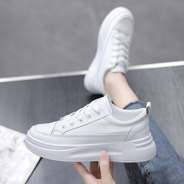 (CÓ HỘP) G4 Giày Nữ Đế Cao Sneaker nữ, Thể Thao Nữ Cổ Thấp Trắng Basic Bảo Hành, Tặng 3 Đôi Tất Cotton Khi Mua 2 SP