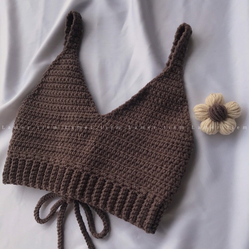 Áo móc len theo số đo/ Crochet Choco Top Hot trend