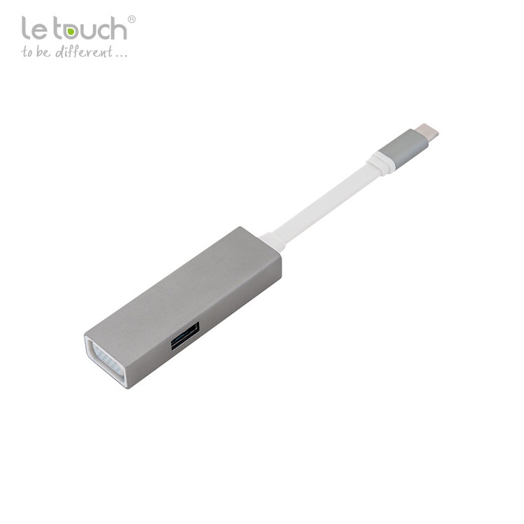 [Hàng Chính Hãng] Cáp Chuyển Đổi Cổng LE TOUCH USB 3.0 TYPE-C VGA Hub with Power Delivery