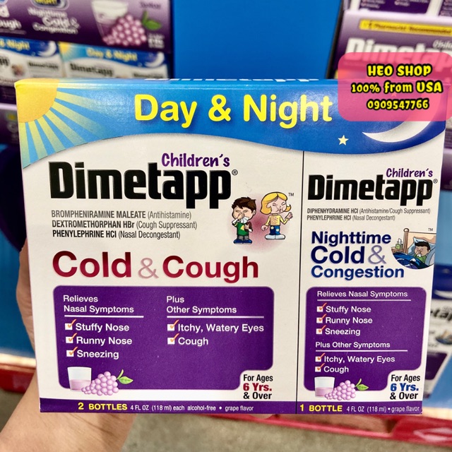 SIRO NGÀY ĐÊM CHILDREN'S DIMETAPP COLD & COUGH DAY & NIGHT
