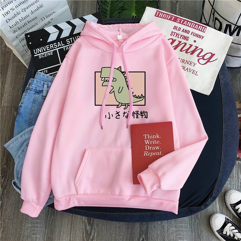 Áo hoodies in hình chú khủng long, áo hoodies nỉ lót bông