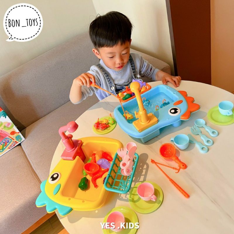 Đồ Chơi Câu Cá 3in1 Câu Cá Rửa Bát Rau Củ Quả Cho Bé