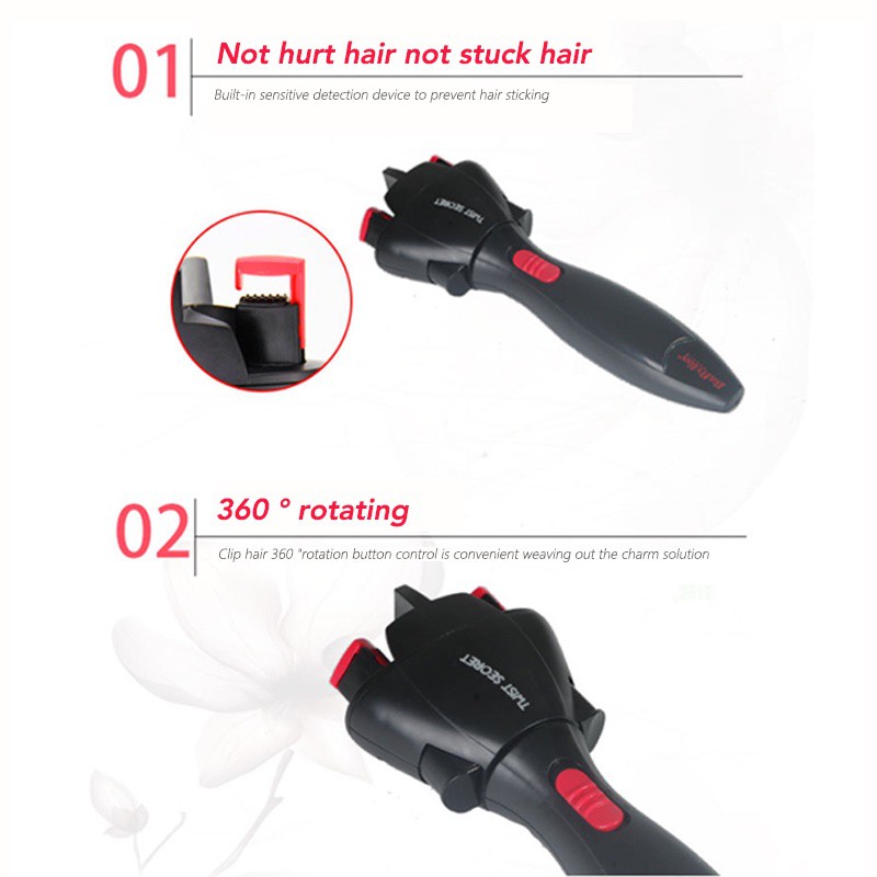 Ready StockTự động thắt bím tóc Tạo kiểu tóc nhanh Knotter Máy bện điện thông minh Twist Braided Curling Tool DIY