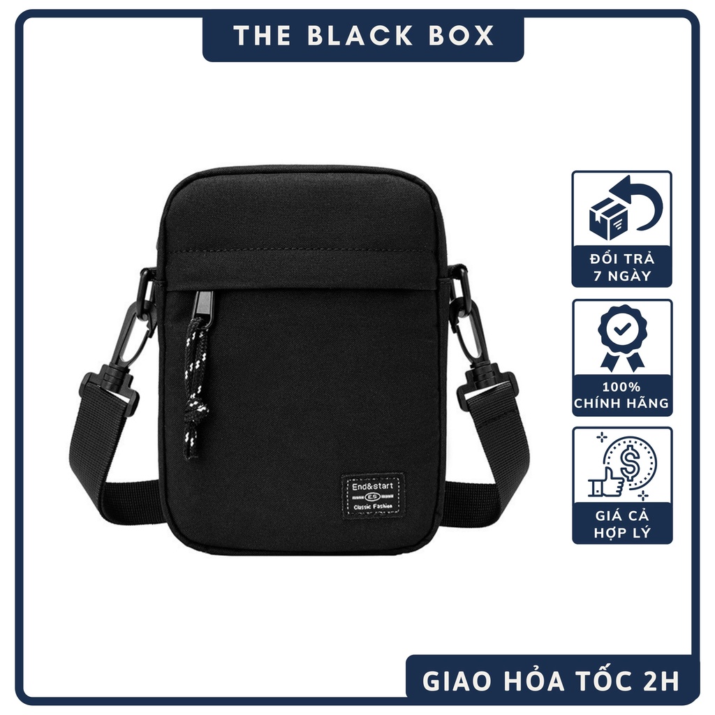 Túi Đeo Chéo Nam Nữ Unisex Messenger Mini Phong Cách Hàn Quốc Thời Trang Đeo Vai K12 Freeship - The Black Box