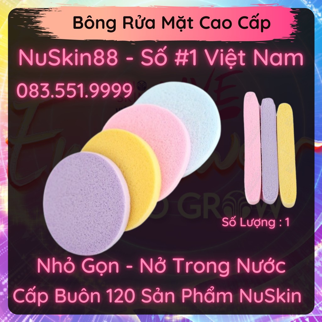 1 Chiếc Bông Nở Bọt Biển Rửa Mặt CAO CẤP Màu Ngẫu Nhiên - NuSkin | Lumispa Ageloc Boost - Tr90