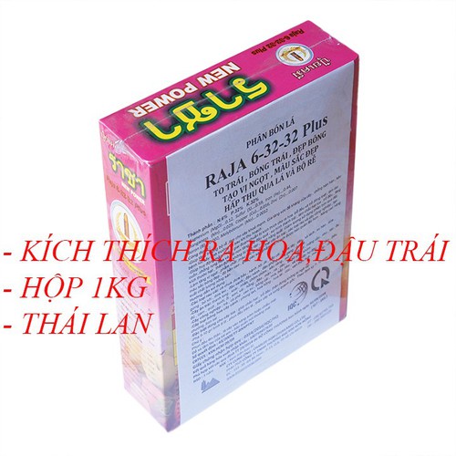 Phân bón KÍCH HOA, DƯỠNG HOA phân bón npk Raja 6-32-32 Plus Thái Lan