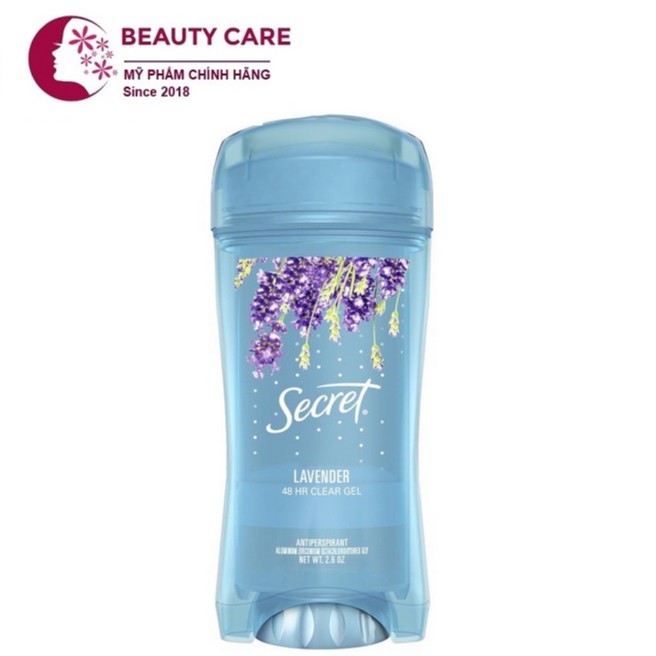 Lăn khử mùi Nữ Secret Clear Gel Lavender 73g mẫu mới ngăn mồ hôi