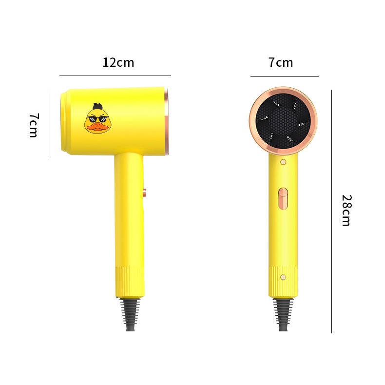 Máy Sấy Tóc Hình Con Vịt Vàng Dễ Thương, Máy Sấy Tóc Có Ion Tĩnh Điện Ánh Sáng Xanh