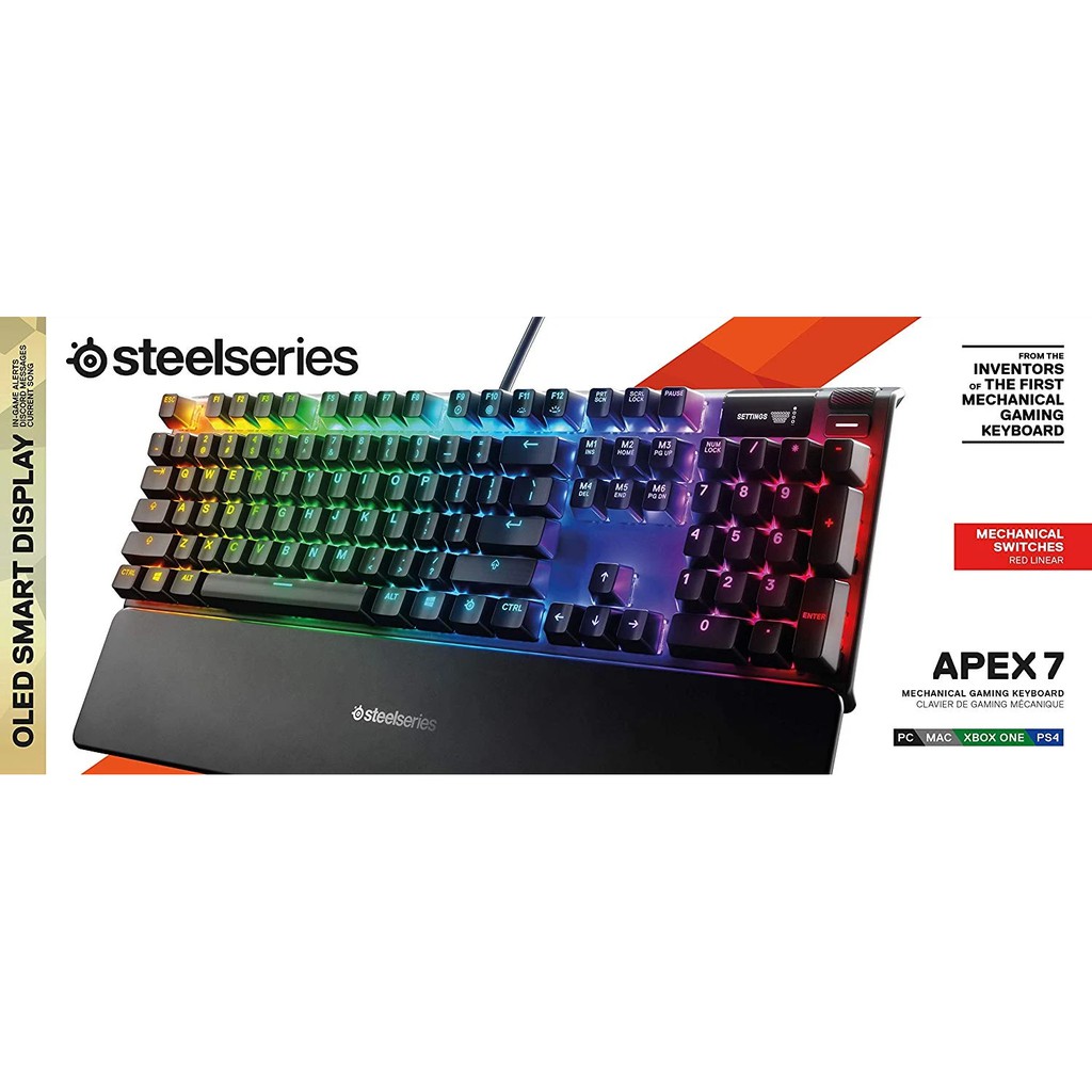 Bàn Phím Cơ Chơi Game Có Dây Steelseries Apex 7 RGB Hàng Chính Hãng