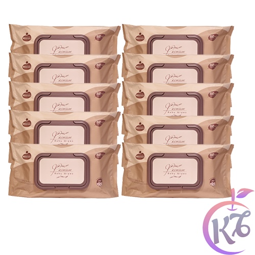 Combo 10 bịch Khăn giấy ướt Wesser 80 tờ cao cấp không mùi kháng khuẩn an toàn cho bé