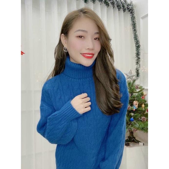 Áo len nữ cổ lọ, áo len vặn thừng nữ siêu xinh hàng hot hít chất len đầy đặn form dễ mặc màu tươi sáng sang hàng loại 1 | BigBuy360 - bigbuy360.vn