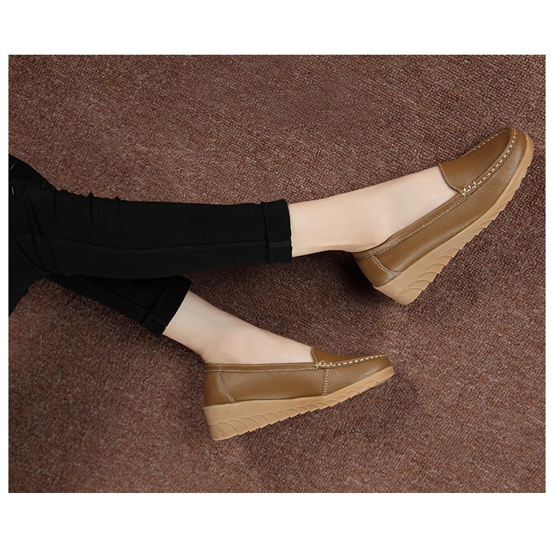 Giày moca nữ chất liệu da mềm mẫu mã mới lạ thời trang siêu hot hit