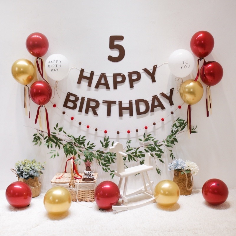 Combo Sét trang trí sinh nhật happy birthday phong cách hàn quốc
