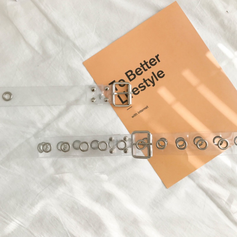 SmileFairyCC【COD &amp; Hàng Có Sẵn】Thắt Lưng Nữ Trong Suốt Khóa Tròn/Hình Trái Tim/Tròn Dễ Thương Thời Trang