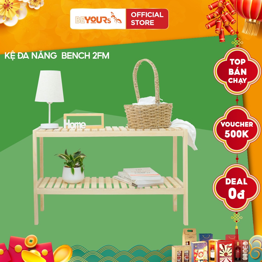 [Mã LIFEBKJAN100 giảm 10% tối đa 100K] Kệ Đa Năng Bằng Gỗ BEYOURs Bench 2FM Để Sách Giày Dép Đựng Đồ Nội Thất